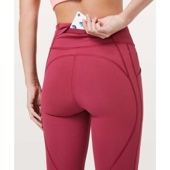 Lululemon Time To Sweat Crop *23" Luxtreme In Star Ruby - Picture 3 of 8